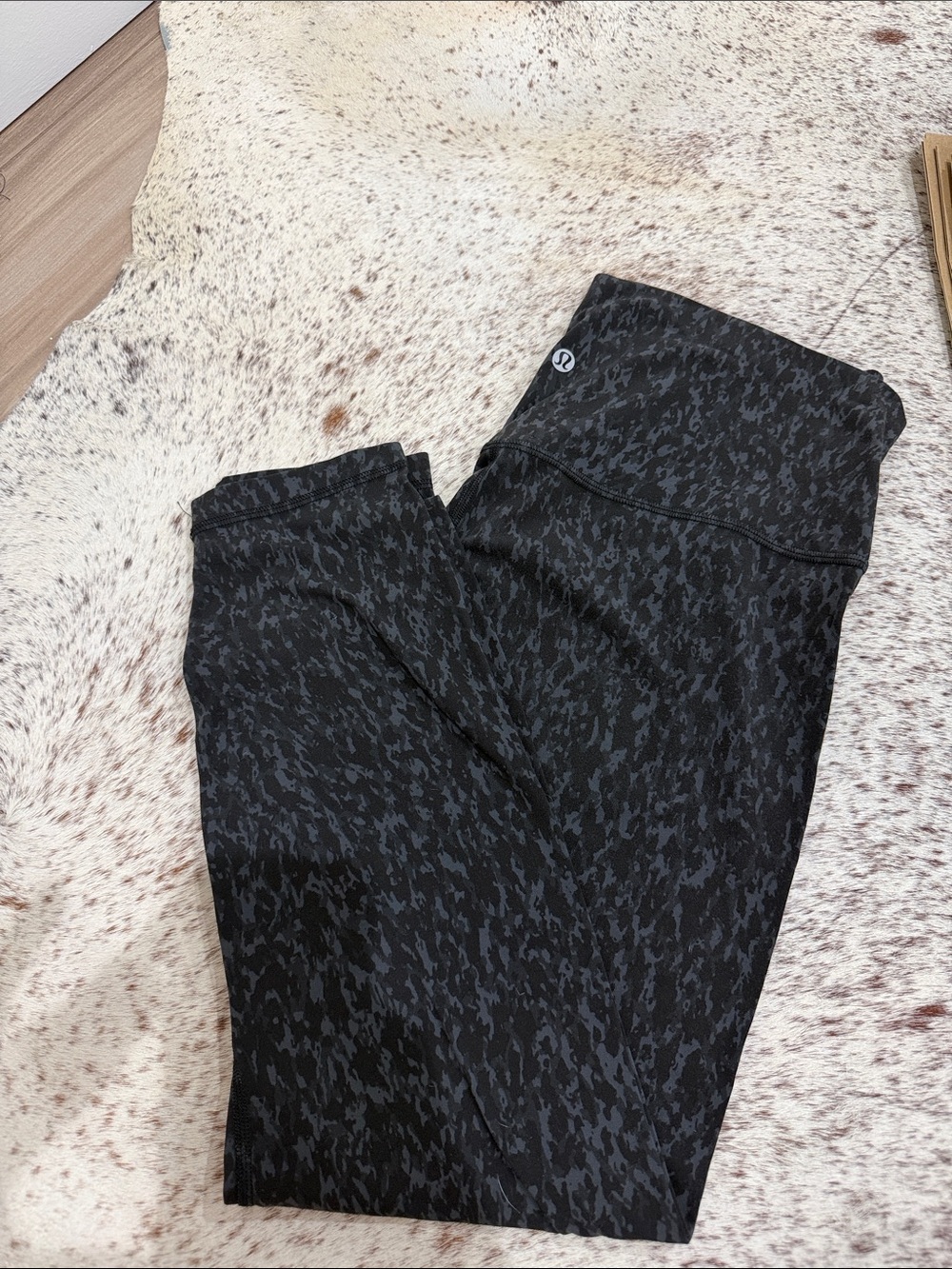 lululemon Black Heathered Pattern High-Rise Leggings